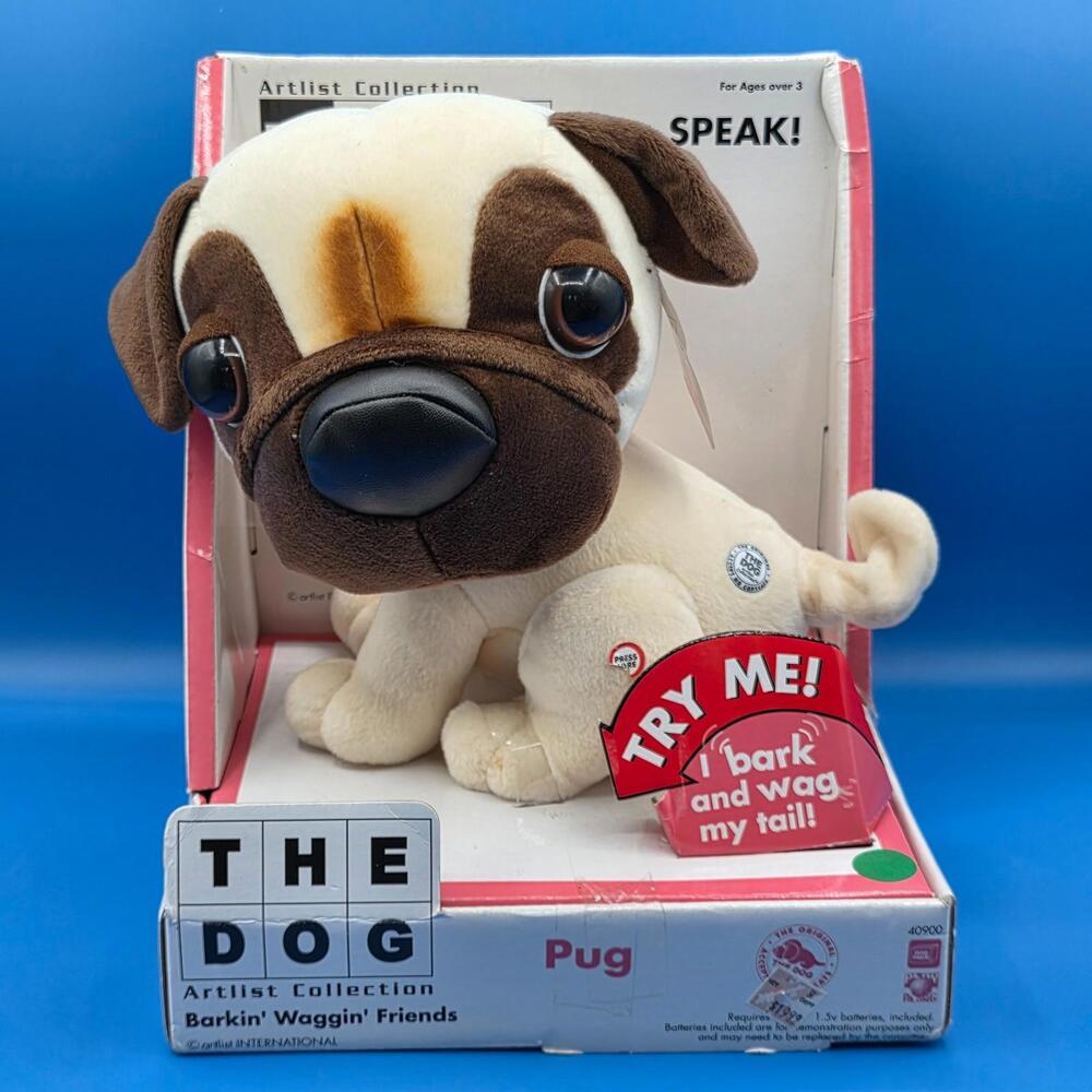 2003 THE DOG Artlist Collection INTERACTIVE PUG Dog BARKIN WAGGIN FRIENDS 40900